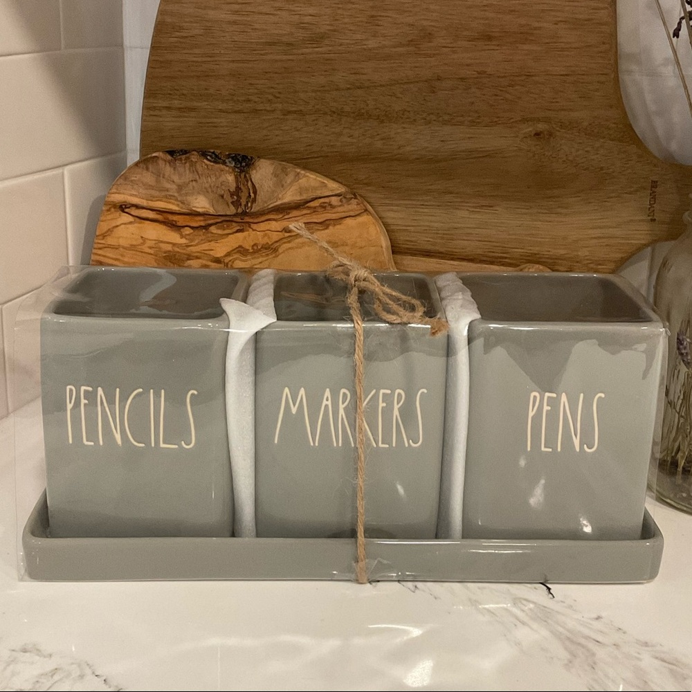 🆕RAE DUNN “Pencils, Markers, Pens” Set! ✨